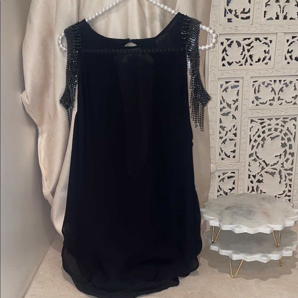 Haute Hippie Black Beaded Sleeveless Blouse - Picture 7 of 13